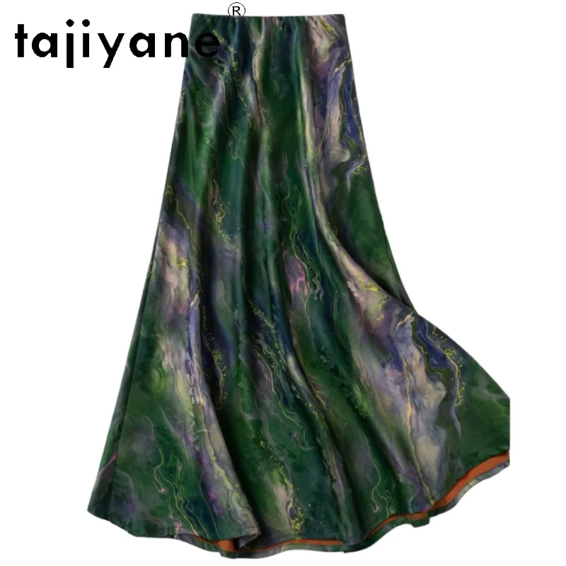 

TAJIYANE 100% шелковые длинные юбки из тутового шелка для женщин, юбка Xiangyun Sha для вечеринок, высококачественная летняя одежда 2026, женская юбка