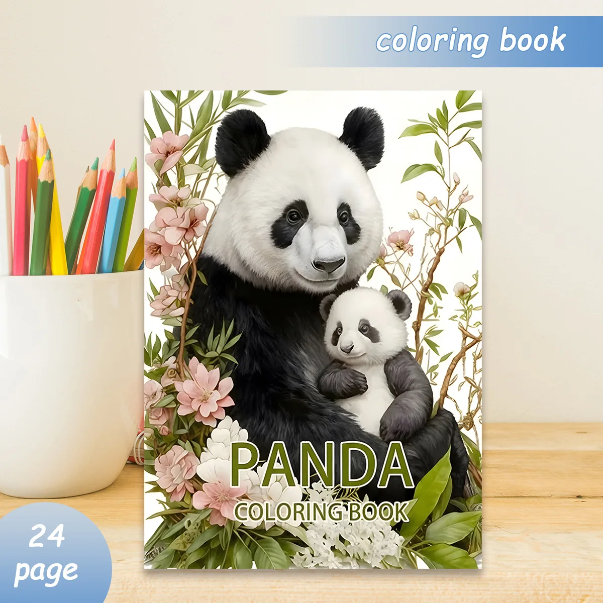 Panda Coloring Book Adorable Giant Panda Family Bamboo Spring Flower Wildlife Relax Art Book For Kids Adults