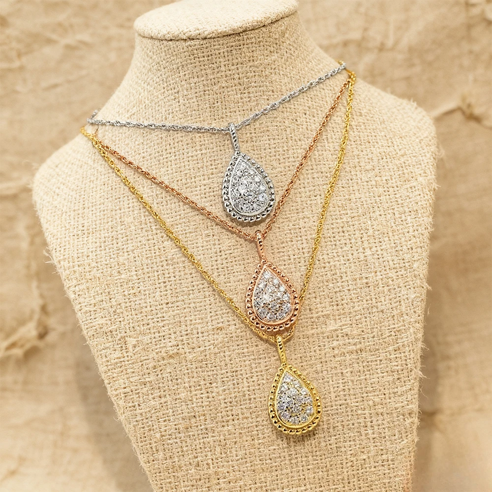 

2025 Trendy Jewelry 2024 New Hot Drop Necklace Women Fashion Temperament Luxury Jewelry Party Valentine's Day Gift