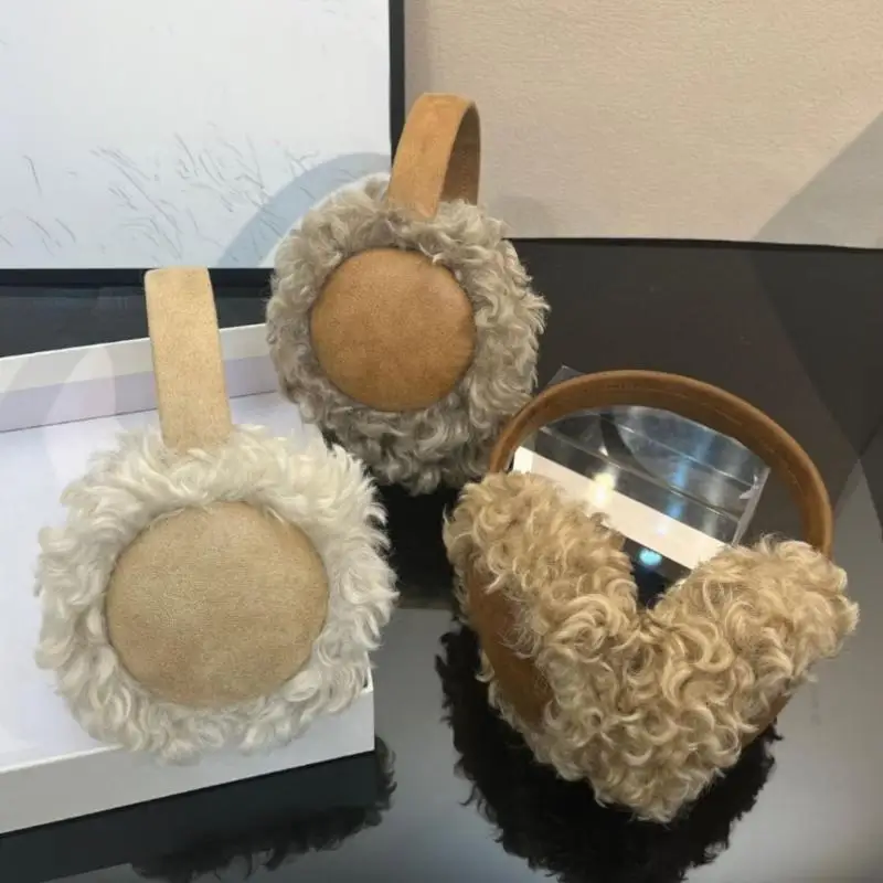 Autumn And Winter Warm Earmuffs For Women Outdoor Cycling Thickened Cold-proof Earmuffs Suede Curled Plush Earmuffs Winter