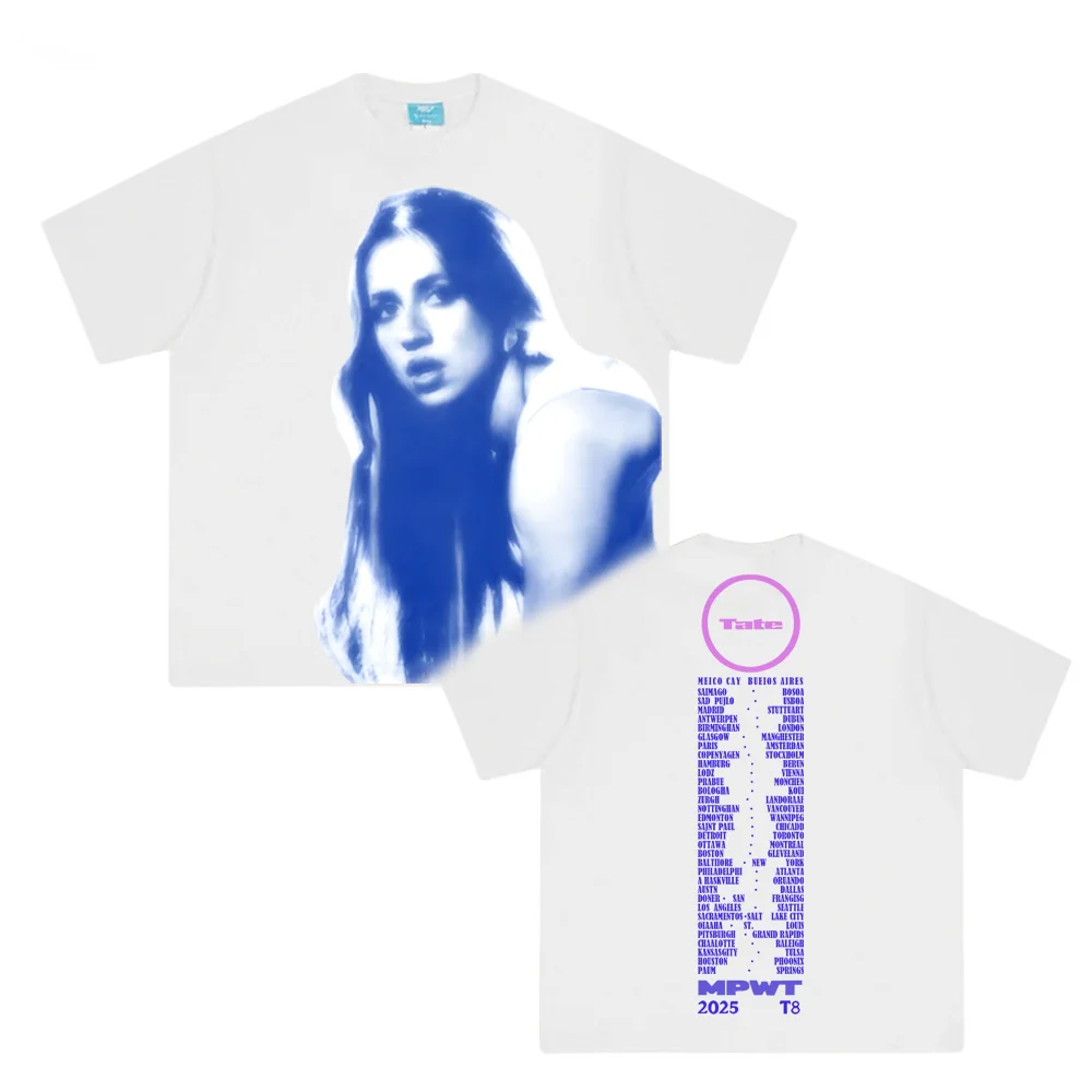 

Miss Possessive World Tour Photo Tee 2025 Tate McRae's Same Style Comfortable 100%Cotton Clothing High Quality Female/Male Tops