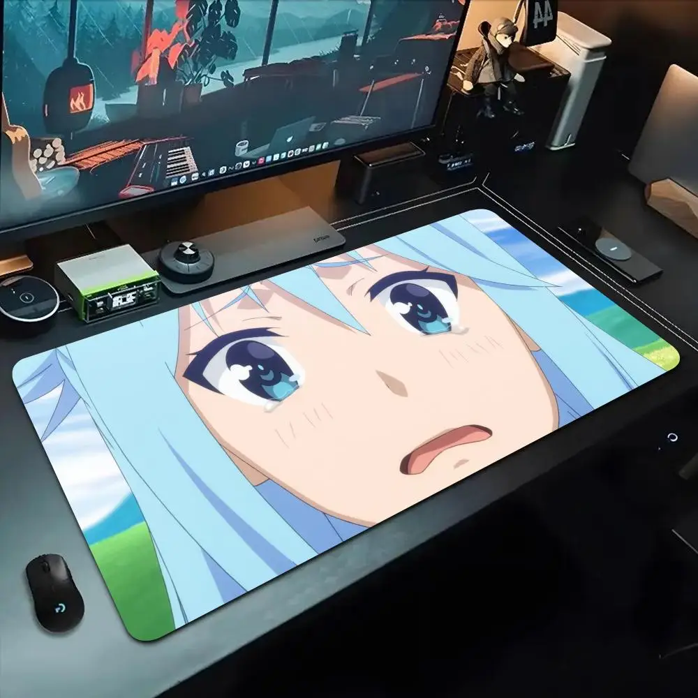 Konosuba Sad Aqua Mouse Pad 500X1000 mm Large Gaming Mousepad Gamer XL Rubber Otaku Keyboard Pad Laptop Desk Mat