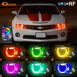 For Chevrolet Chevy Camaro 2009 2010 2011 2012 2013 RF Remote BT App Multi-Color Ultra Bright RGB LED Angel Eyes Kit Halo Rings