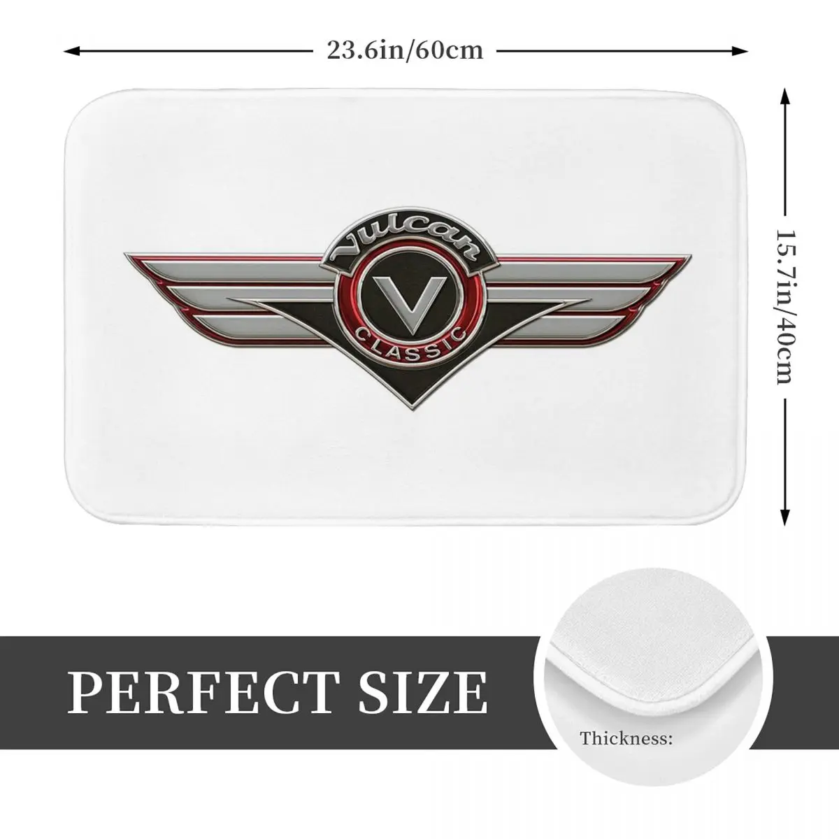 Vulcan VN Motorcycle Classic Logo 3D Non-slip Doormat Floor Mat Carpet Rug for Kitchen Entrance Home Living room Footpad Mats