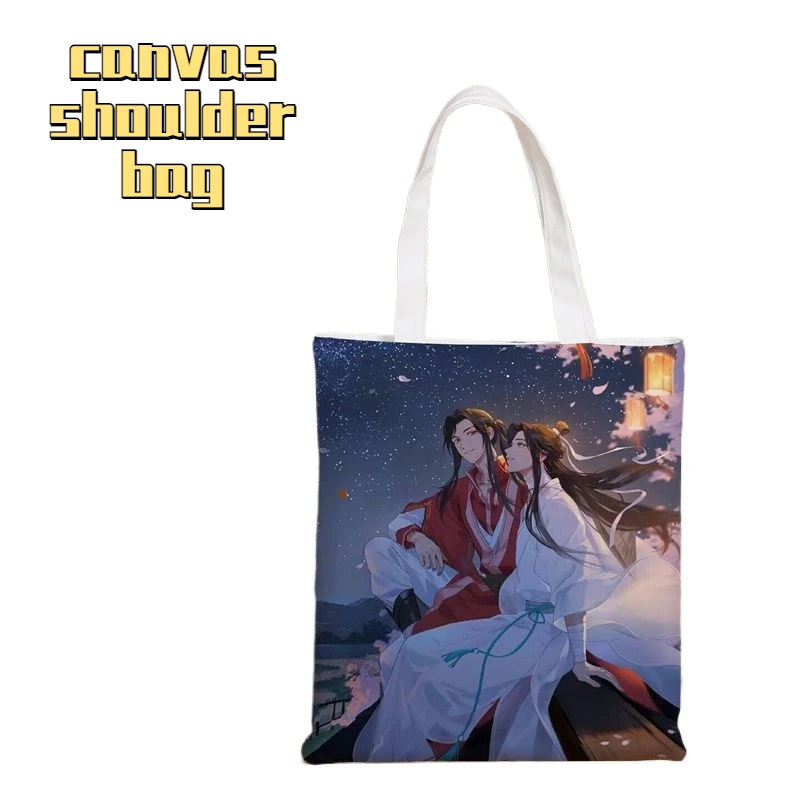 Heavenly Officials Bless Anime Hua Cheng Xie Lian Peripheral Casual Shopping Bag Canvas Student Shoulder Bag Birthday Gift