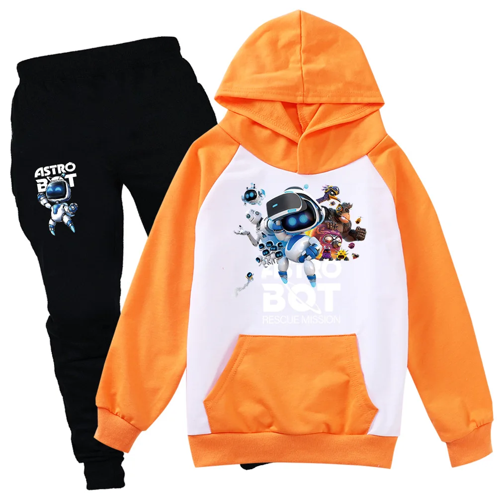 Game Astro Bot Hoodie Kids Playroom ASTROBOT Clothes Set for Boys Graphic Hoody Sweatshirt Pants 2pcs Sets Toddler Girls Outfits