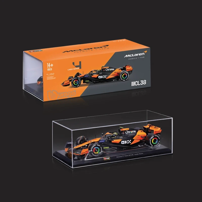 Bburago 1:24 2024 ماكلارين F1 MCL38 سبيكة سيارة نموذج صيغة سباق دييكاست لعبة 4 #   لاندو نوريس 81 #   أوسكار بيستري