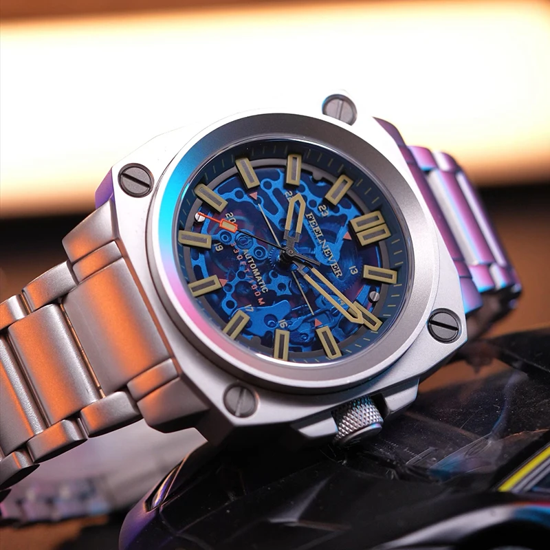 

FEELNEVER Automatic Wristwatches LIGE Fashion Luxury Watches Men 100M Waterproof Sapphire Glass Automatic Mens Watch Gifts Reloj