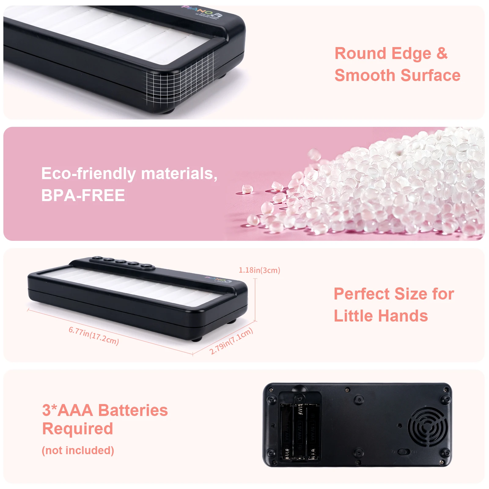 ของเล่นเปียโนกระพริบสีรุ้งพร้อมเครื่องดนตรี 5 ชนิด 13 ทำนอง ของเล่นดนตรีอิเล็กทรอนิกส์ ของเล่นคีย์บอร์ดแบบพกพา ของเล่นเพื่อการศึกษาสำหรับเด็ก