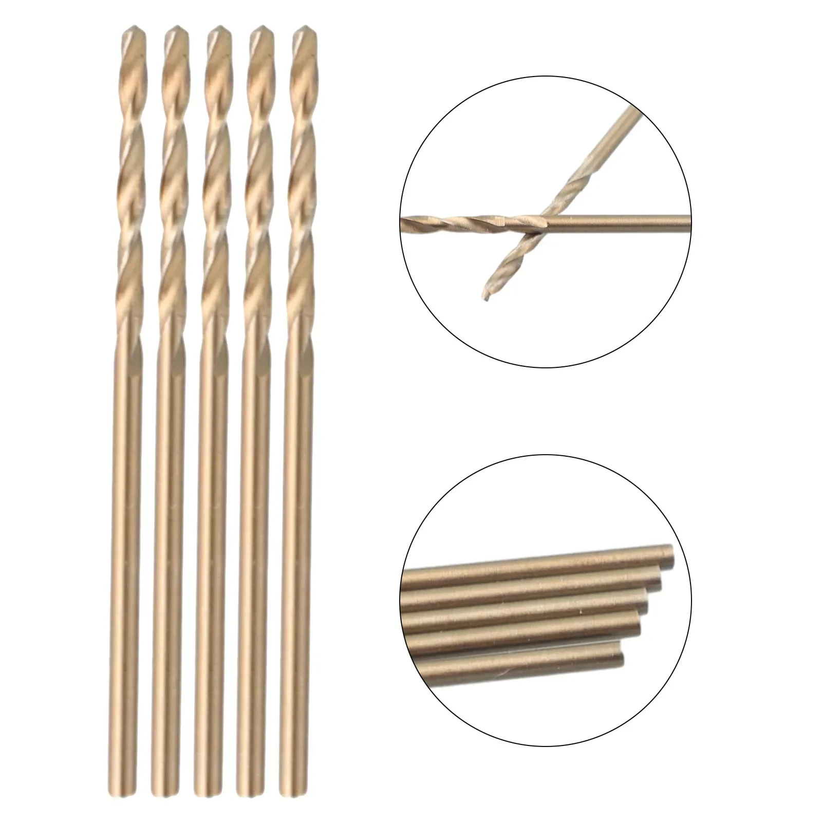 Juego de brocas de acero de alta velocidad HSS, 5 piezas, 1-4mm, recubiertas de cobalto, herramienta multifunción, taladros de Metal, herramientas eléctricas de madera