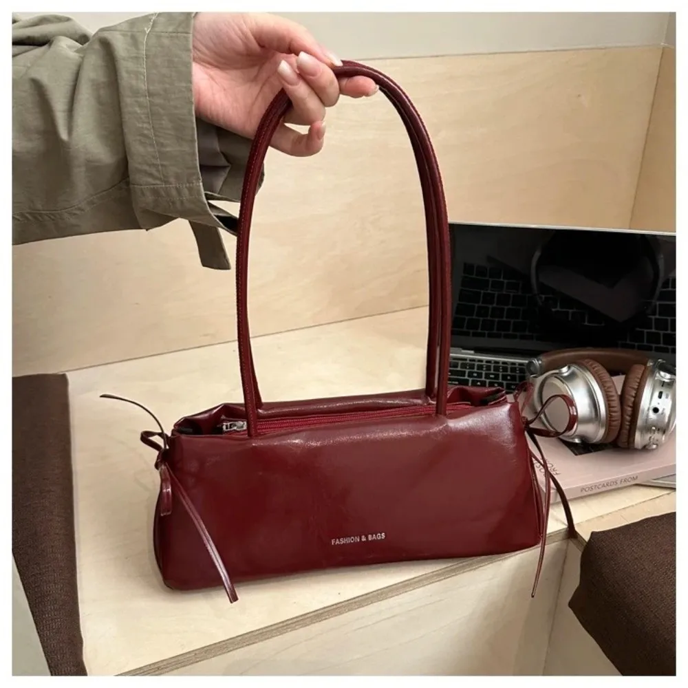 New Solid Color Women's Handbag Soft Pu with Knot Shoulder Bag Underarm Bag - view 2