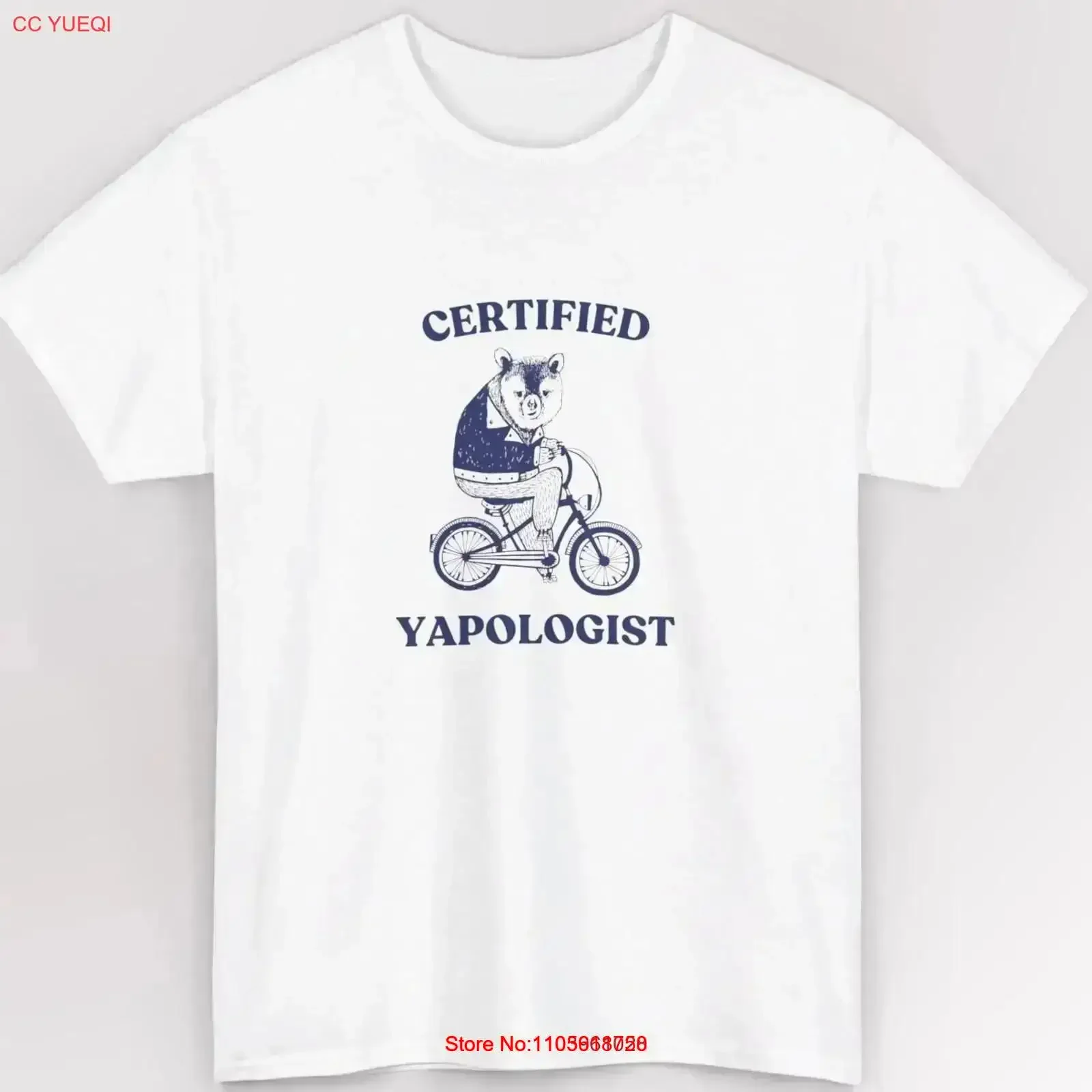 Certified Yapologist T Shirt Yapper Girly Funny Y2K Meme Born To Yap Bear Cycle Yapping vintage Washed graphic homme Soft