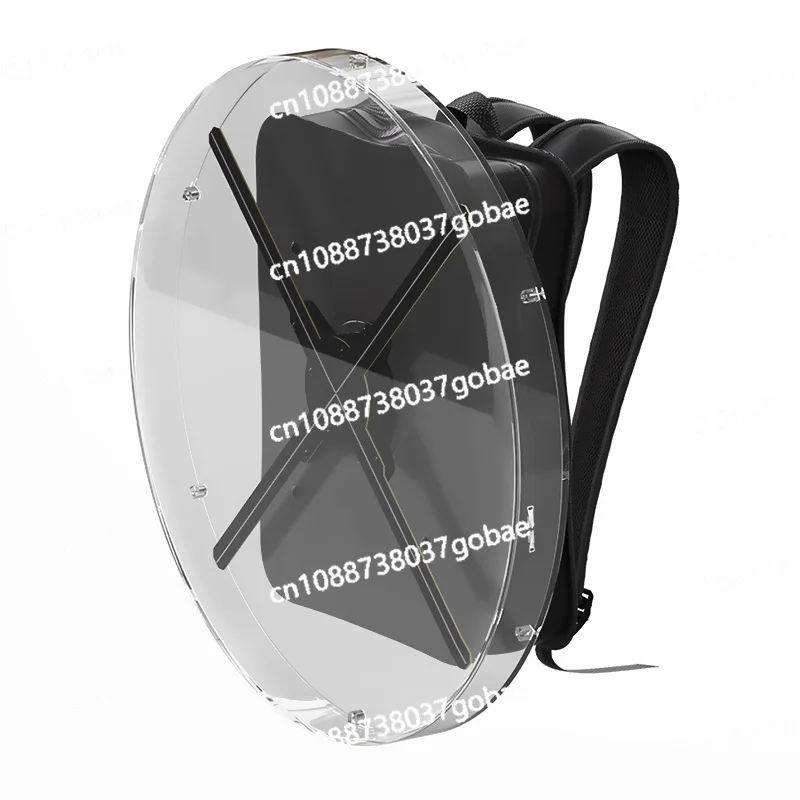 Holographic 3D fan backpack advertising machine transparent protective cover mobile backpack guide