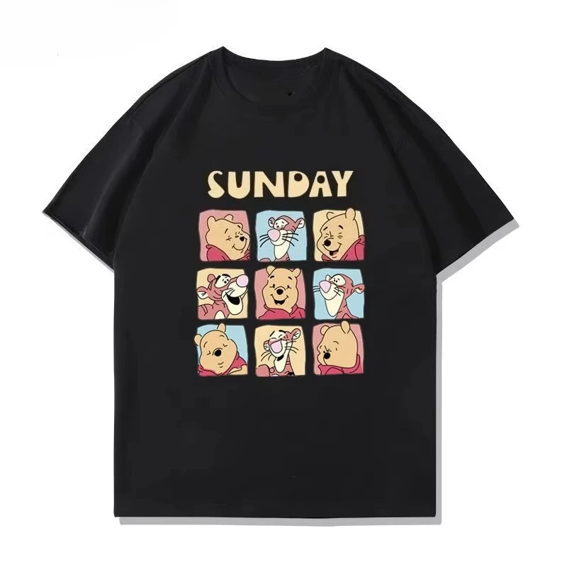 

New Summer 2025 fun cartoon printed T-shirts loose and fashionable short-sleeved couple tops for men and women