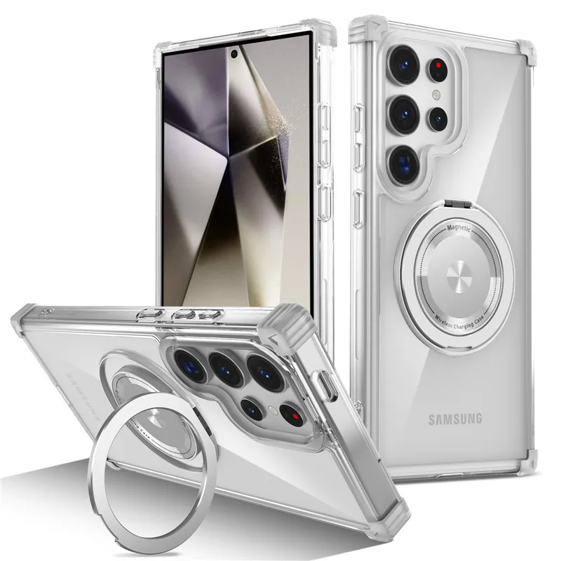 Rotierende Magnetische Halterung Hülle Für Samsung Galaxy S26 Ultra S26 Plus S26 Ringständer Transparent Für Magsafe Cover – Detail 13