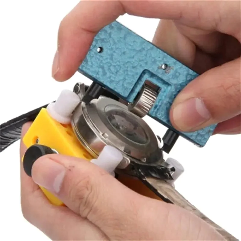 XFDE Watch Adjustable Opener Back Case Cover Press Closer Remover Fixing Holder Case Repair Tool Movement Dial Fixer Yellow