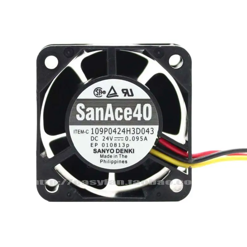 

1PCS 109P0424H3D043 SANYO 24V 0.095A 4028 Three Wire Inverter Fan 40x40x28mm Cooling Cooler