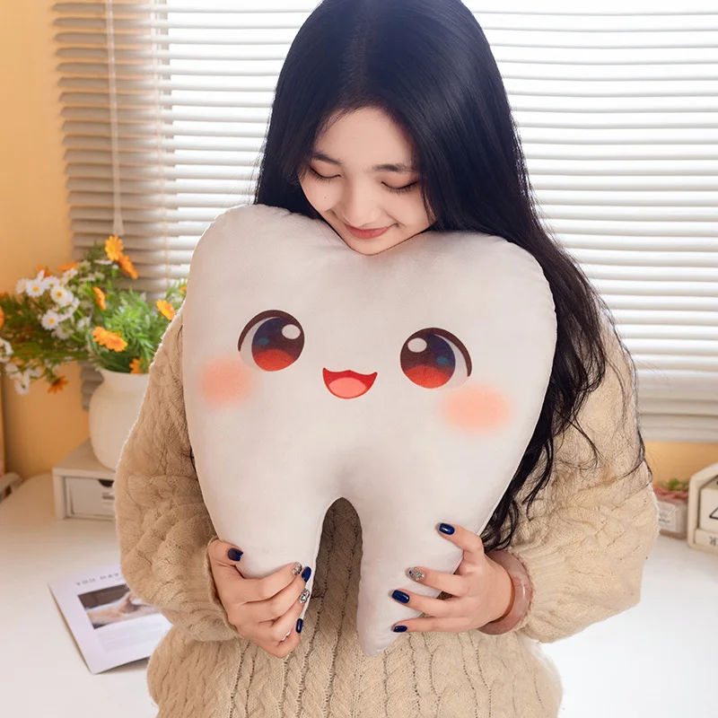 1 szt. 20/30/40CM Kawaii Pluszowa Poduszka w Kształcie Zęba Urocza Symulacja Zęba Pluszowa Lalka Wypchana Miękka Poduszka na Sofę Prezent Urodzinowy