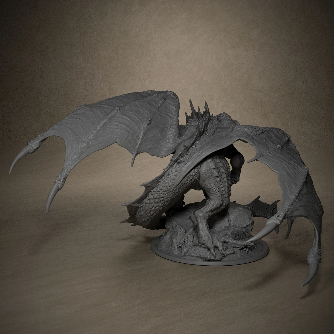 Red Chromatic Dragon Miniature Models Dungeons and Dragons 3D Printing Resin Unpainted Tabletop Miniatures Suitable for Pathfind