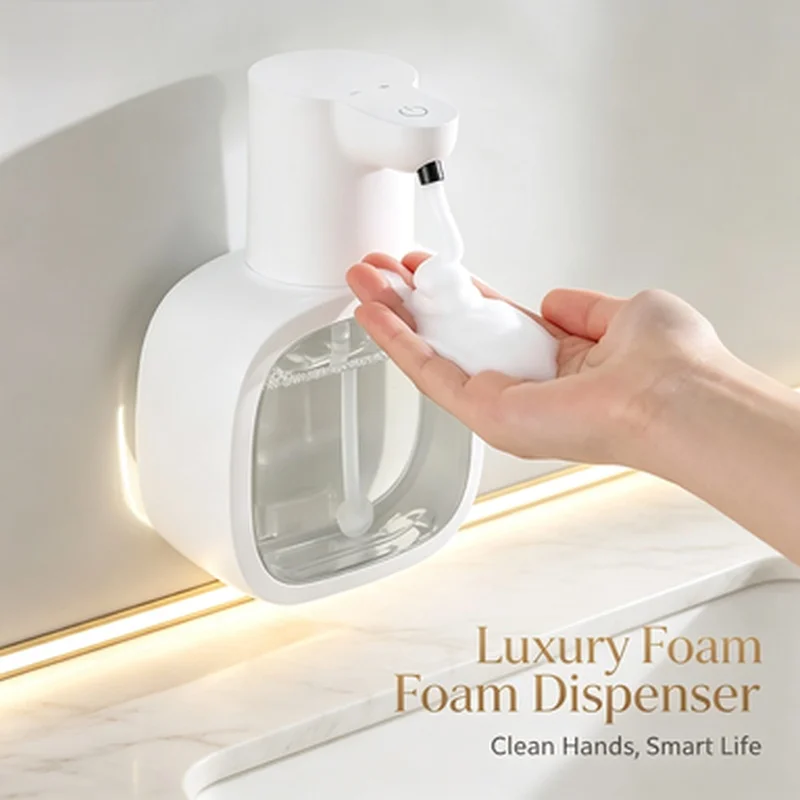 Smart Sensor Touchless Foam Soap Dispenser Wall Mounted 500ml Rechargeable Automatic Hand Soap Dispenser For Bathroom Kitchen Ho