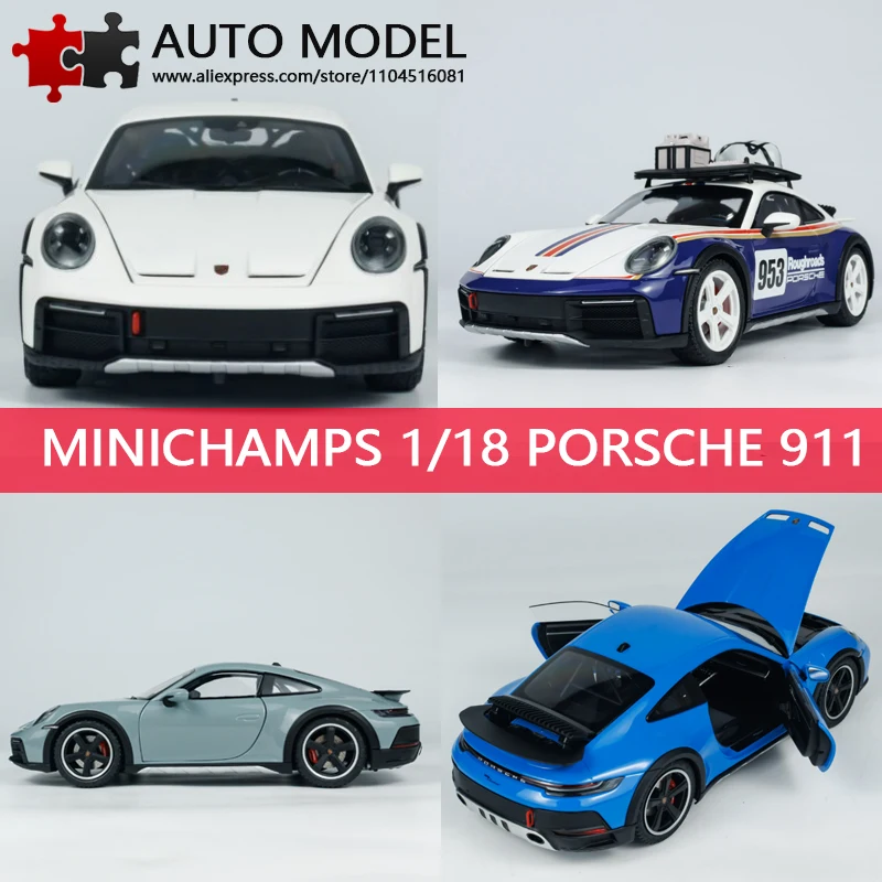 

2022 Porsche 911 992 Dakar Модель автомобиля из сплава, полностью открывающийся коллекционный дисплей, минихолампы 1:18, литая металлическая статическая масштабная модель, игрушка для взрослых, подарок для мальчика с вращающимися колесами