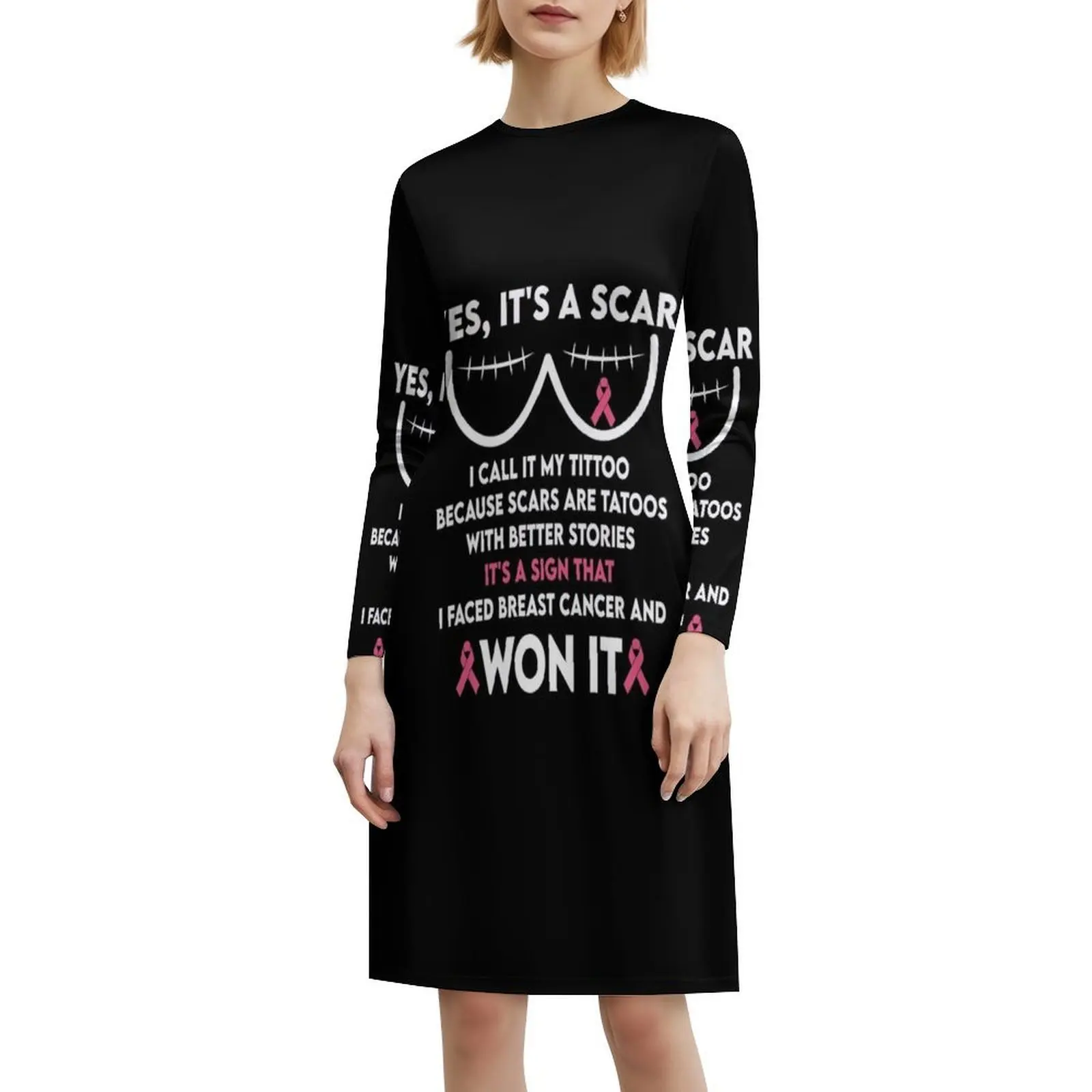 نعم إنه ندبة أطلق عليه تيتو الخاص بي لأن الثدي البوهيمي بلا أكمام فستان متعدد الطباعة عطلة الشاطئ فستان الحفلات الثدي #6