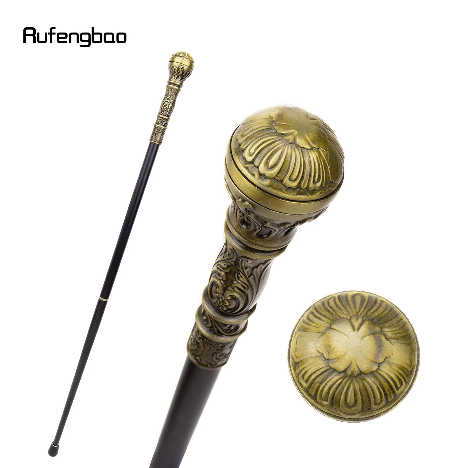 ブロンズの丸いハンドルが付いたモダンな杖装飾的な杖エレガントな杖かぎ針編みのノブ93cm