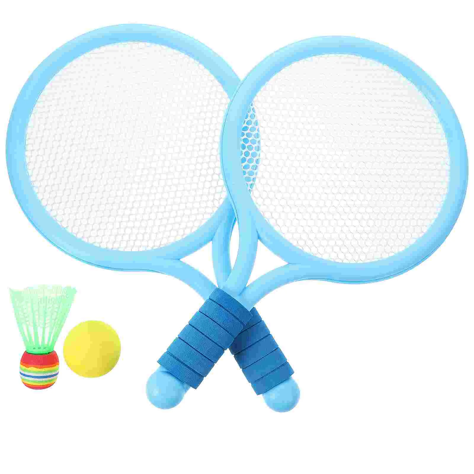 2pcs Tennis Racket Toy Cartoon Style Racquet Funny Outdoor Activities Toy Fitness Equipment for Kids Playing (Random Color)