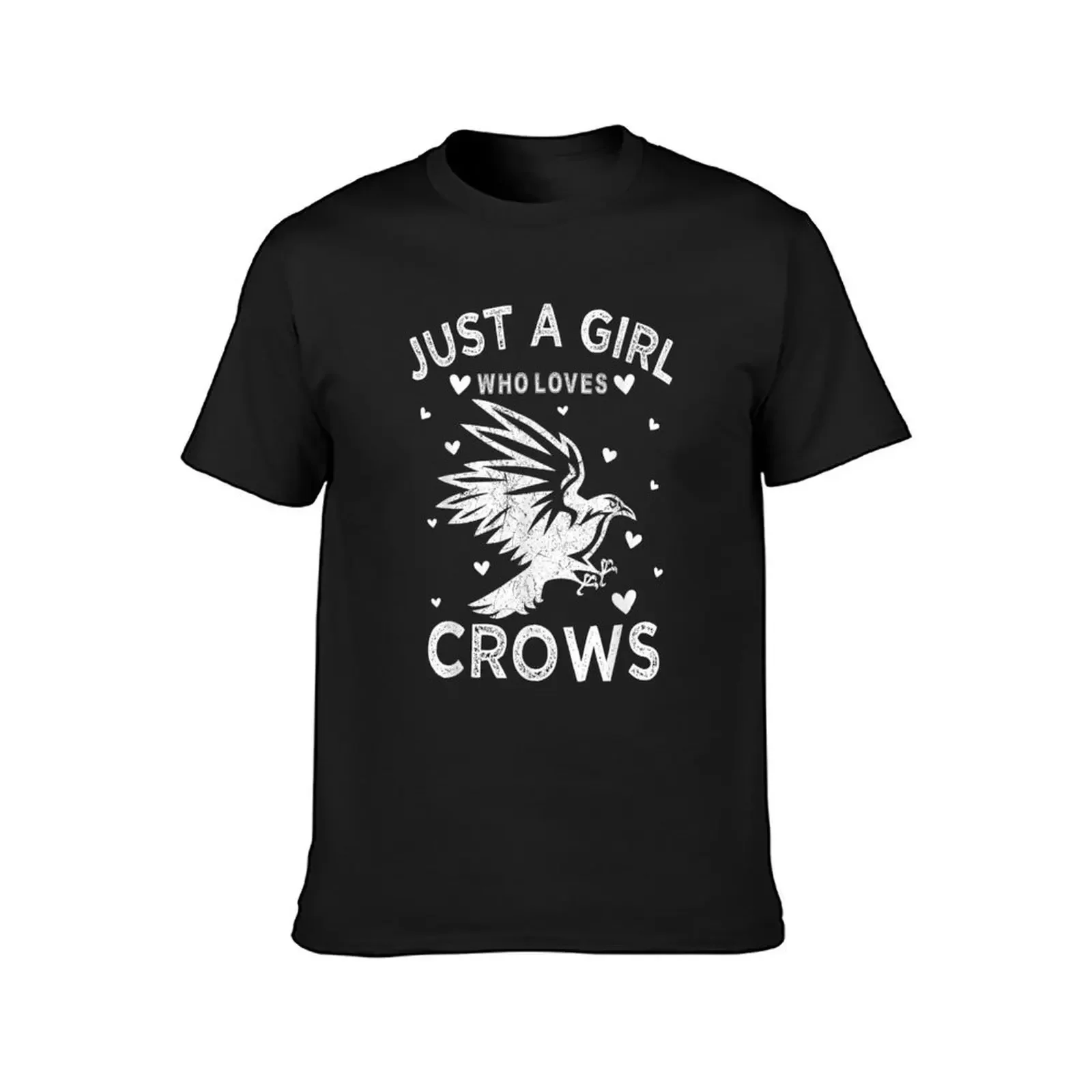 Vintage Retro Style Just A Girl Who Loves Crows Gift T-Shirt tees anime tshirt blue archive mens t shirts