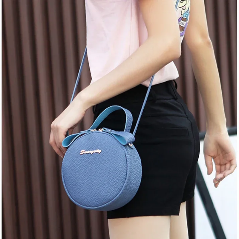 Small Circular Handbag Woman Shoulder Bag Fashion Ladies Mobile Phone Bags Coin Purse Mini Party Bags Crossbody Bags For Women