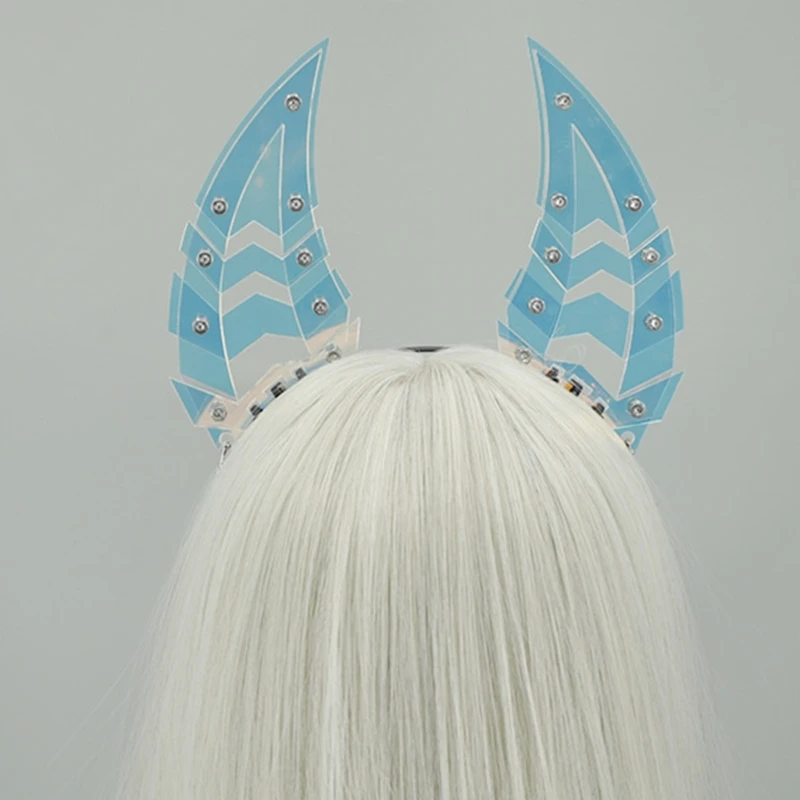 A3pb Anime Head Band Machinery Sharkteeth Ear Hairhoop Women Roleplay Costume da faixa cabelo