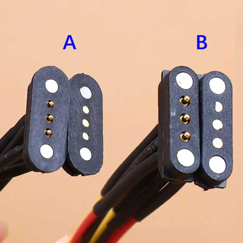 1Pair 2.54mm 2.80mm Pitch 2 3 4 5 Pin Male Female Pogopin Spring Loaded Power Socket 2A 36V Magnetic Pogo Pin Connector W/ Wire