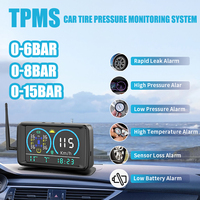 TPMS Tire Pressure Monitoring System Smart Car Solar Digital Clock LCD Display Tire Pressure Temperature Safety Alarm System