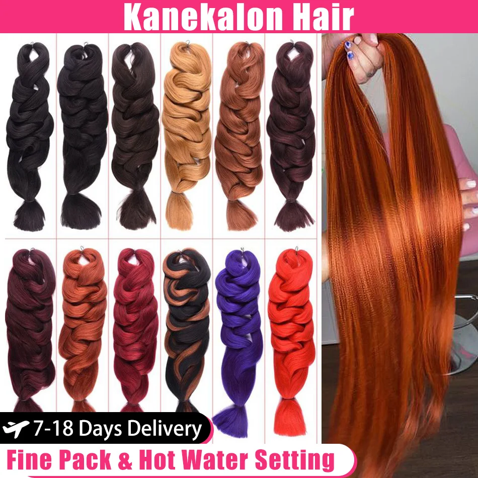 Girls Xpression Crochet Hair Kanekalon Pre Stretched Braiding Hair Jumbo Braids Hair Extensions For Women Synthetic Hair Bundles