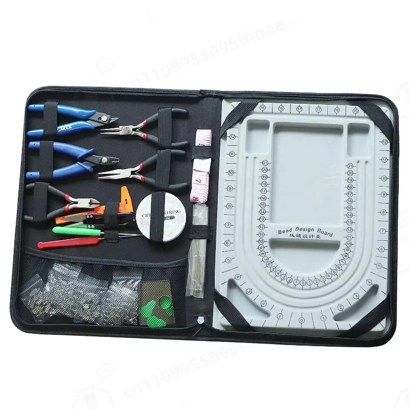 Jewelry Craft Tool Set Wire Cutter Round Nose Side Cut Pliers Caliper Tape Bead Tweezers Awl Jewelry Making Supplies