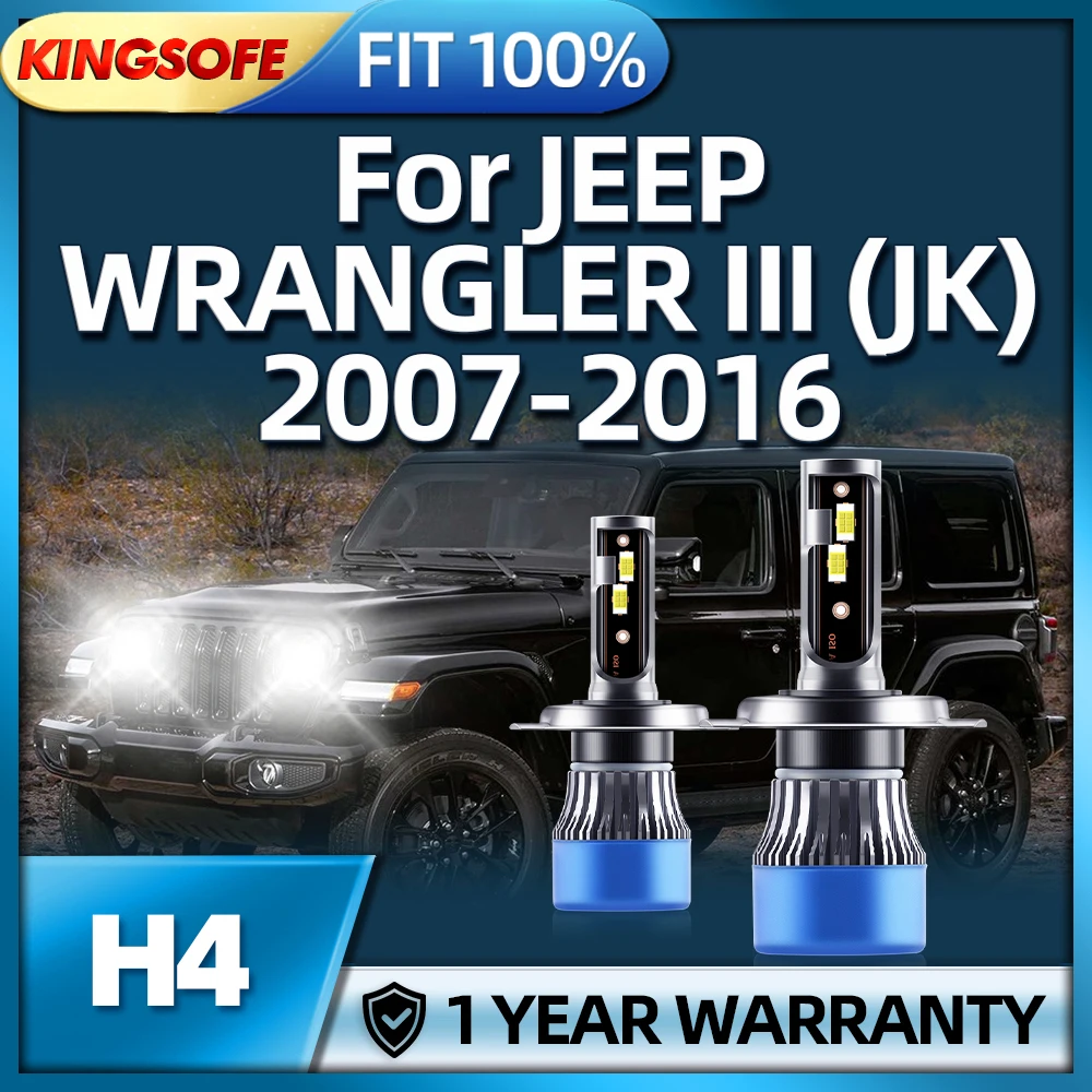 

Car Headlight 30000LM 6000k H4 LED Lights For JEEP WRANGLER III JK 2007 2008 2009 2010 2011 2012 2013 2014 2015 2016