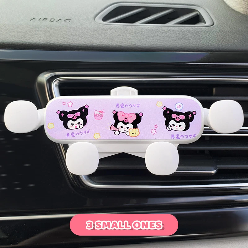 Anime Sanrio Kuromi Auto Telefoonrek 2023 Nieuwe Anti-Shake Vaste Leuke Cartoon Auto Air Outlet Navigatie Rack Opladen Ondersteuning