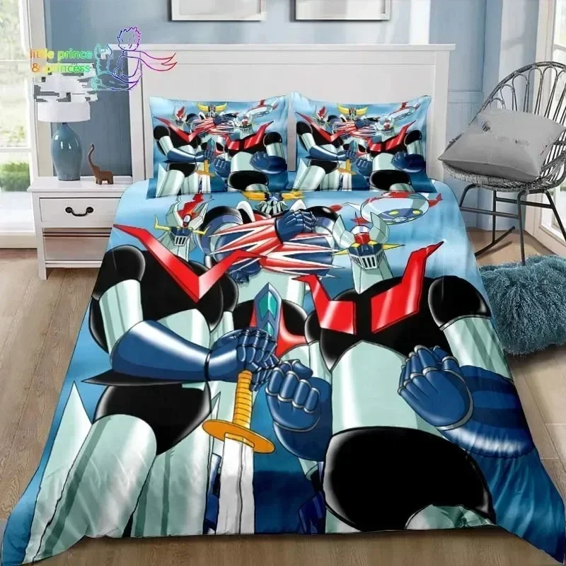 

Mazinger z UFO Robot Grendizer Bedding Set Single Twin Full Queen King Size Bed Set Adult Boys Bedroom Anime Bedding Gift