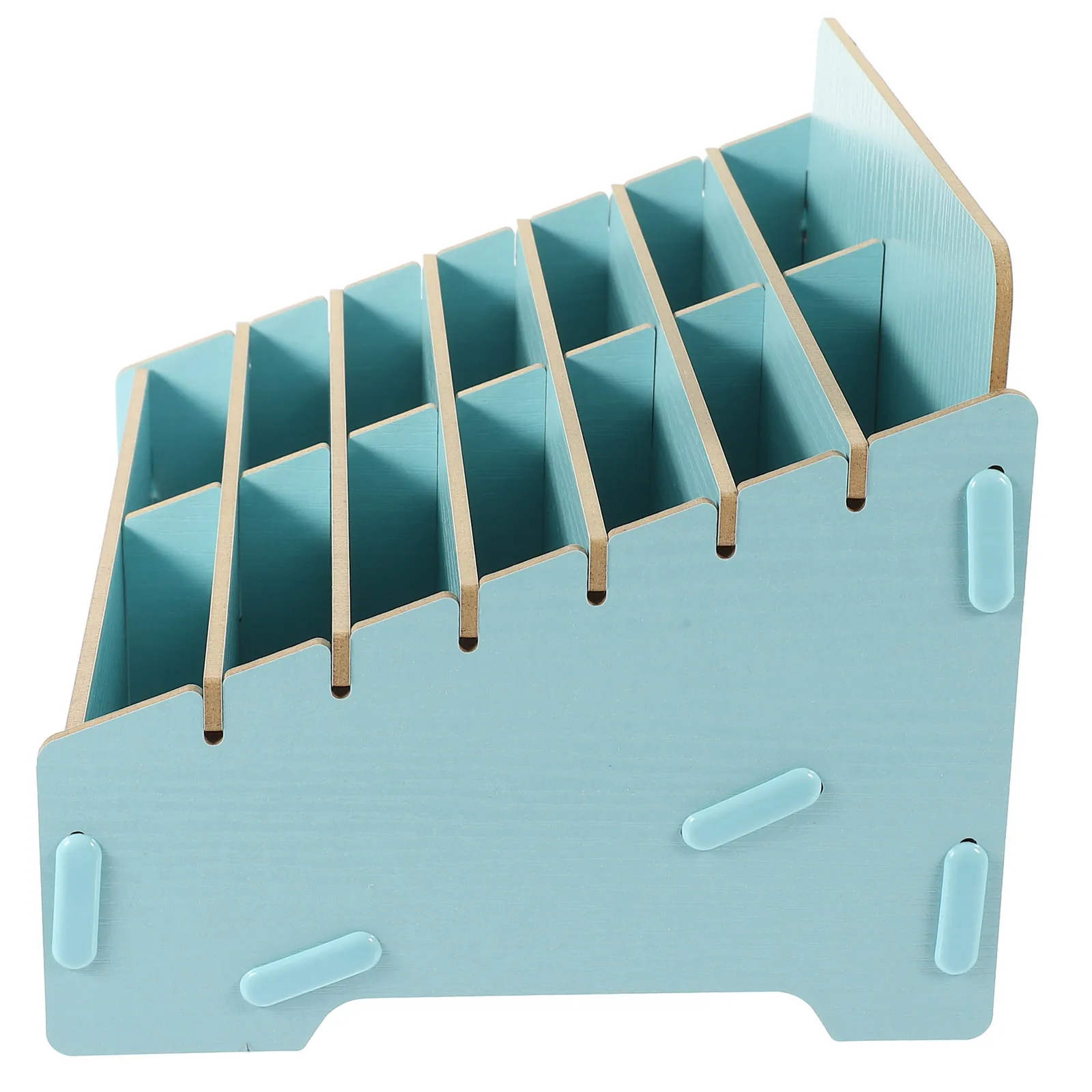 Wooden Phone Storage Box Desktop Organizer Multi-Grid Cell Phone Holder For Classroom Desk Sundries Organizer Wood Case