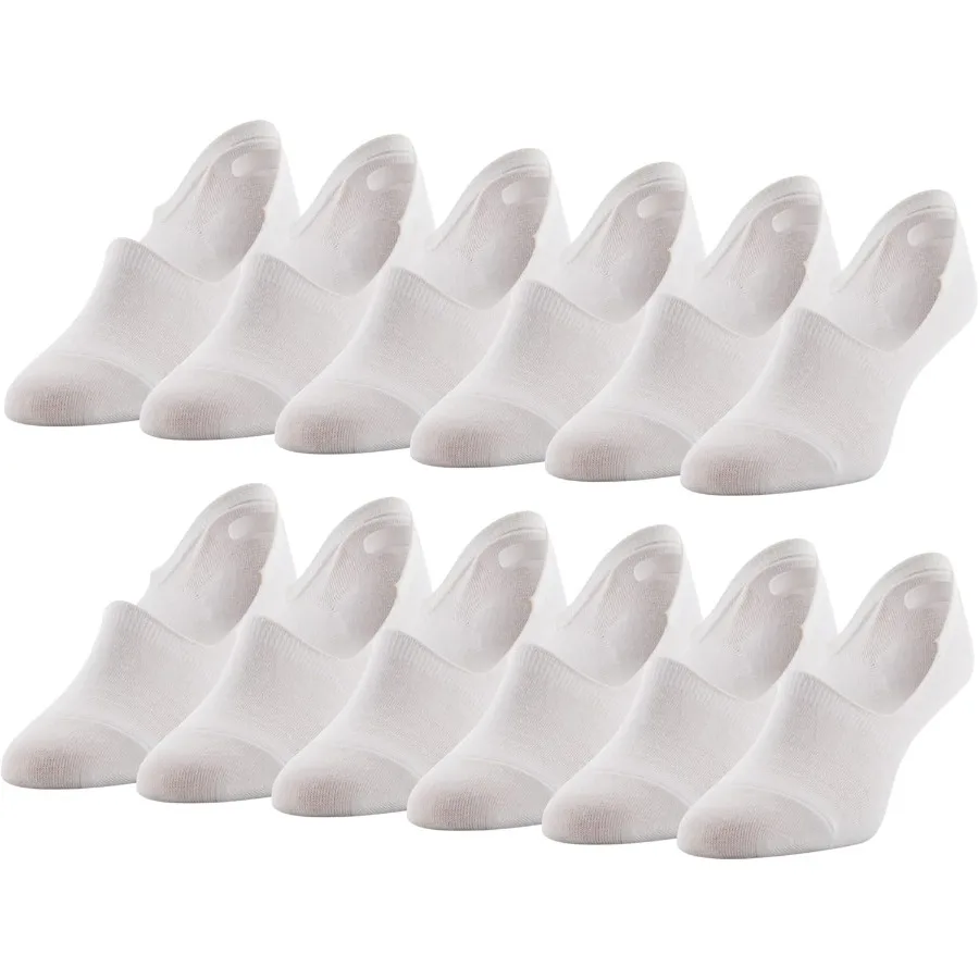 جوارب نسائية خفيفة الوزن متوسطة القطع بدون عرض 12 زوجًا للارتداء اليومي، تصميم مريح ومسامي بدون خياطة مثالي للرياضة وكاليفورنيا