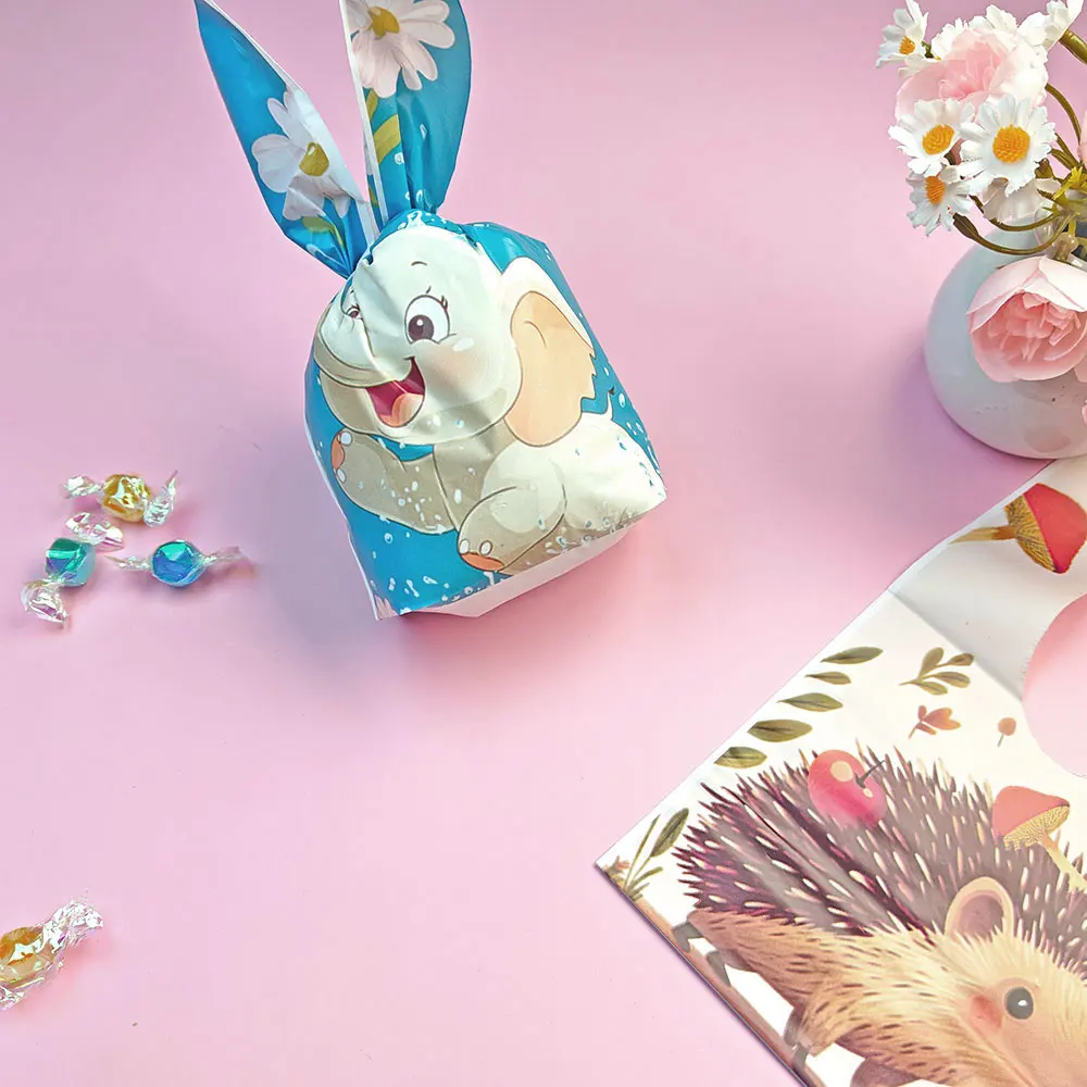 25/50/100pcs Animal Candy Bag Gift Bag Cute Color Carton Rabbit Ear Bags Cookie Packing Children\'s Day Supplies