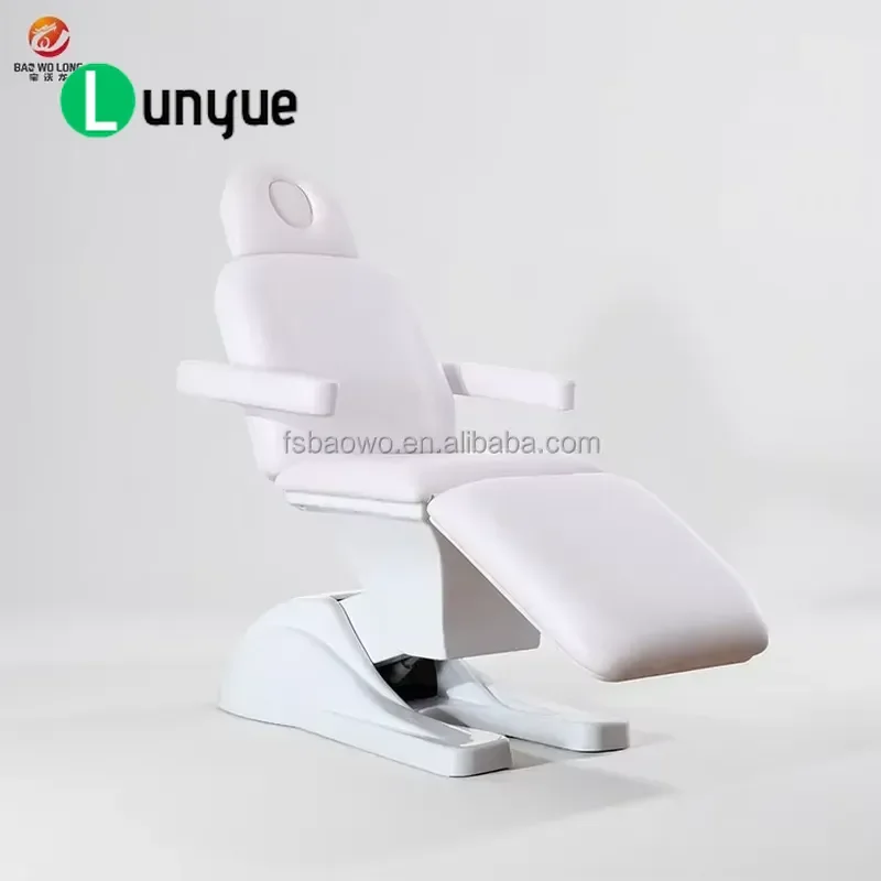 Luxury Durable Quad Motor Adjustable Foldable PU Leather Spa Facial Bed Modern Electric Control Massage Treatment Bed