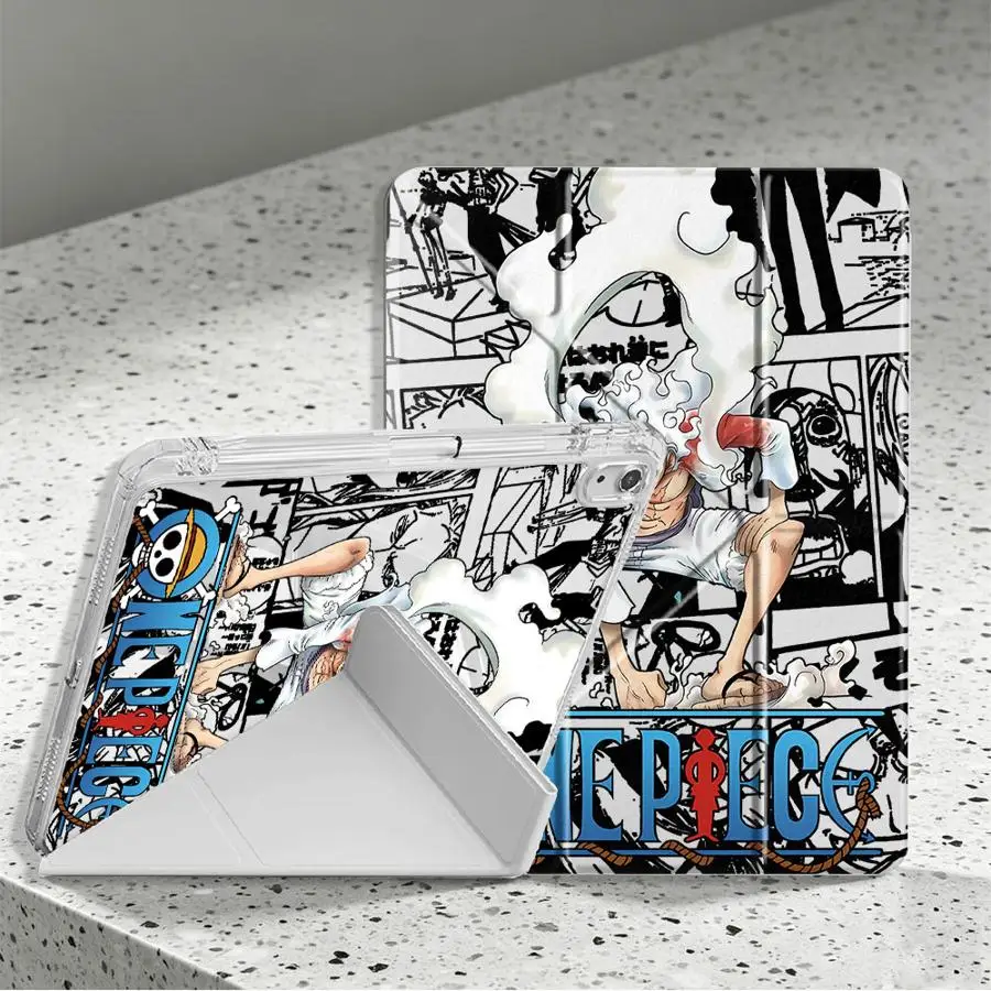 O-One Piece Luffy 5 Gear Tablet Case For Samsung Galaxy Tab S10 Lite A9 Plus A11 S7 FE S8 S9 Plus A8 With Pen Slot Cover