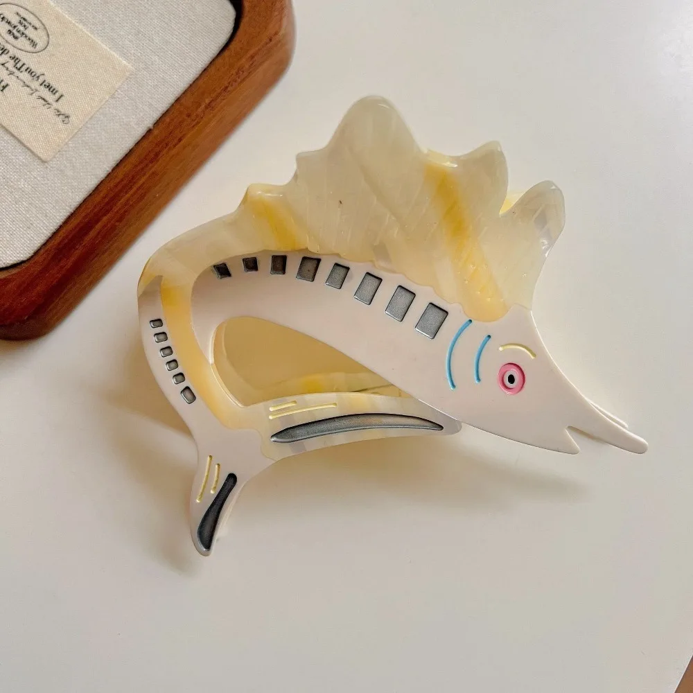 

Fashion Fish Tuna Hair Claw Sweet Korean Style Acetate Ocean Tunny Hair Clip Cartoon Creative Marine Organisms Shark Clip Daily