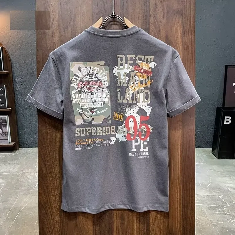 Camiseta casual de manga curta superdimensionada masculina, camiseta respirável masculina, blusa solta de streetwear, moda Harajuku, roupa Y2K