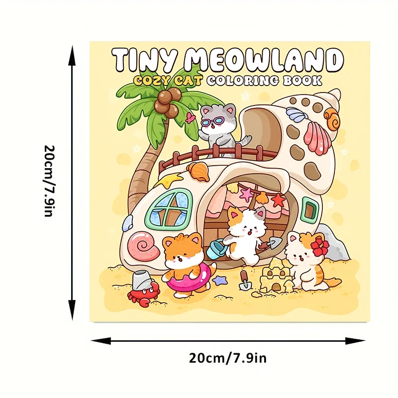 28 Pages Cute Meowland Coloring Book for Adult Stress Reduction | Colouring Book for Stress Relief and Mood Reduction Valentine