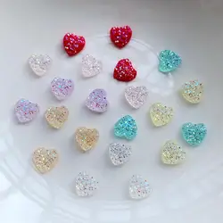 100pcs 8mm ore heart-shaped Crystal Rhinestone DIYdecorative accessories candy heart-shaped nail flat back nail art decorations