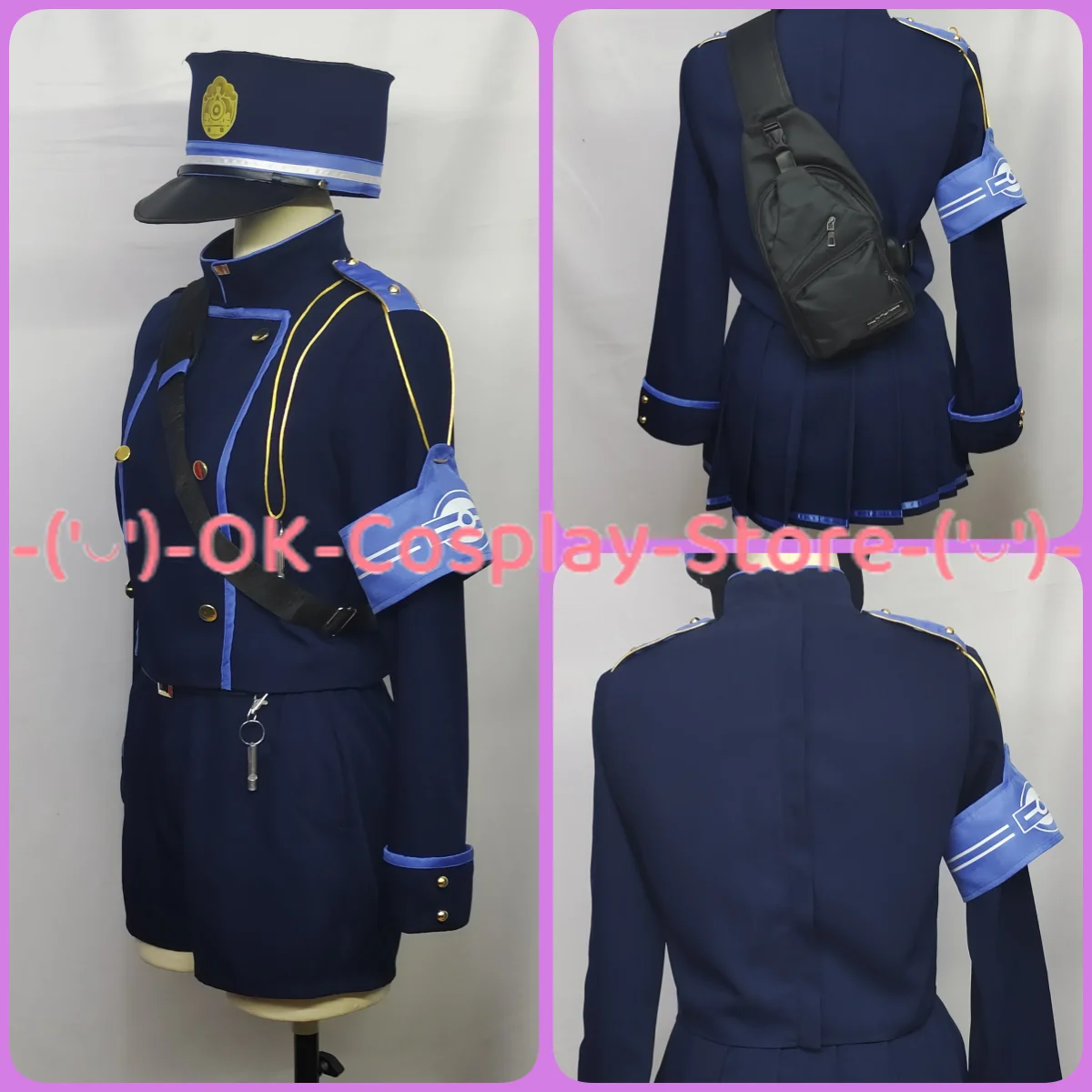 Spiel blau Archiv Hikari Nozomi Cosplay Kostüm U-Bahn Zwillinge Cosplay Anzug mit Hut Tasche Halloween Party Uniformen nach Maß