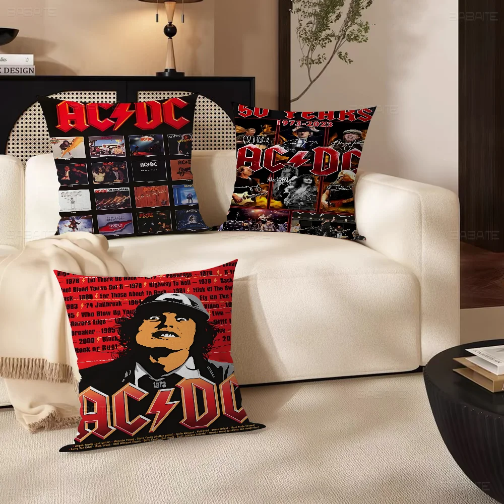 A-AC D-DC Band Cushion Cover Inches Farmhouse Decor Home Throw Pillow Covers for Couch Decorations