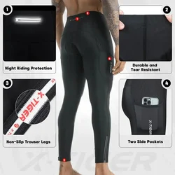 X-TIGER Winter Cycling Pants  Back Pocket 5D Gel Padded Men Fleece Sports Warm Long Pants MTB Road Ski Motorcycle Bike Pants